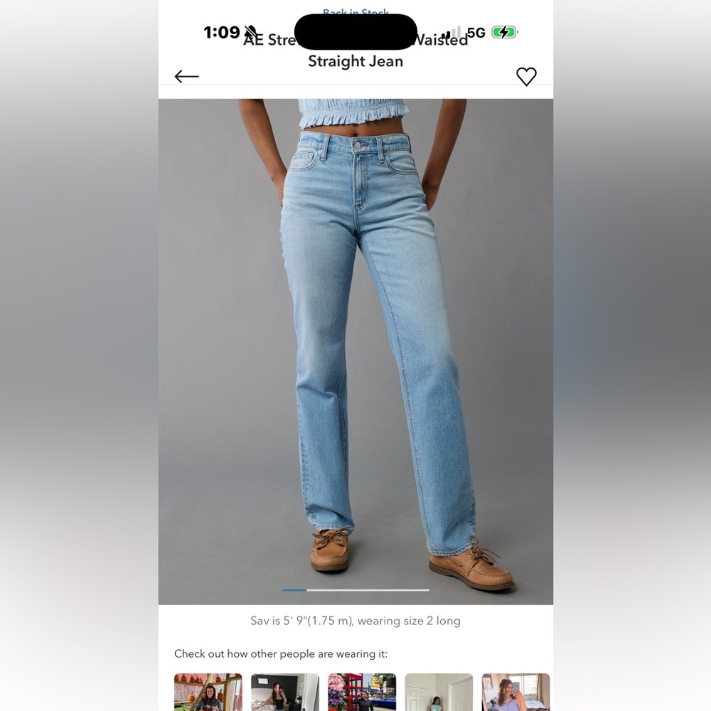 Size 4, X- Short AE Super High-Waisted Straight Jean